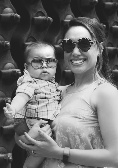 Mommy and Mav with cool sunglasses